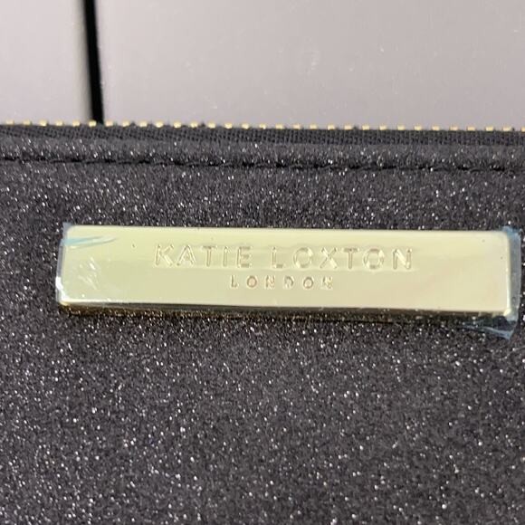 NWOT KATIE LOXTON Stardust Womens Vegan Wristlet Strap Clutch 11.5" Black - Picture 4 of 11